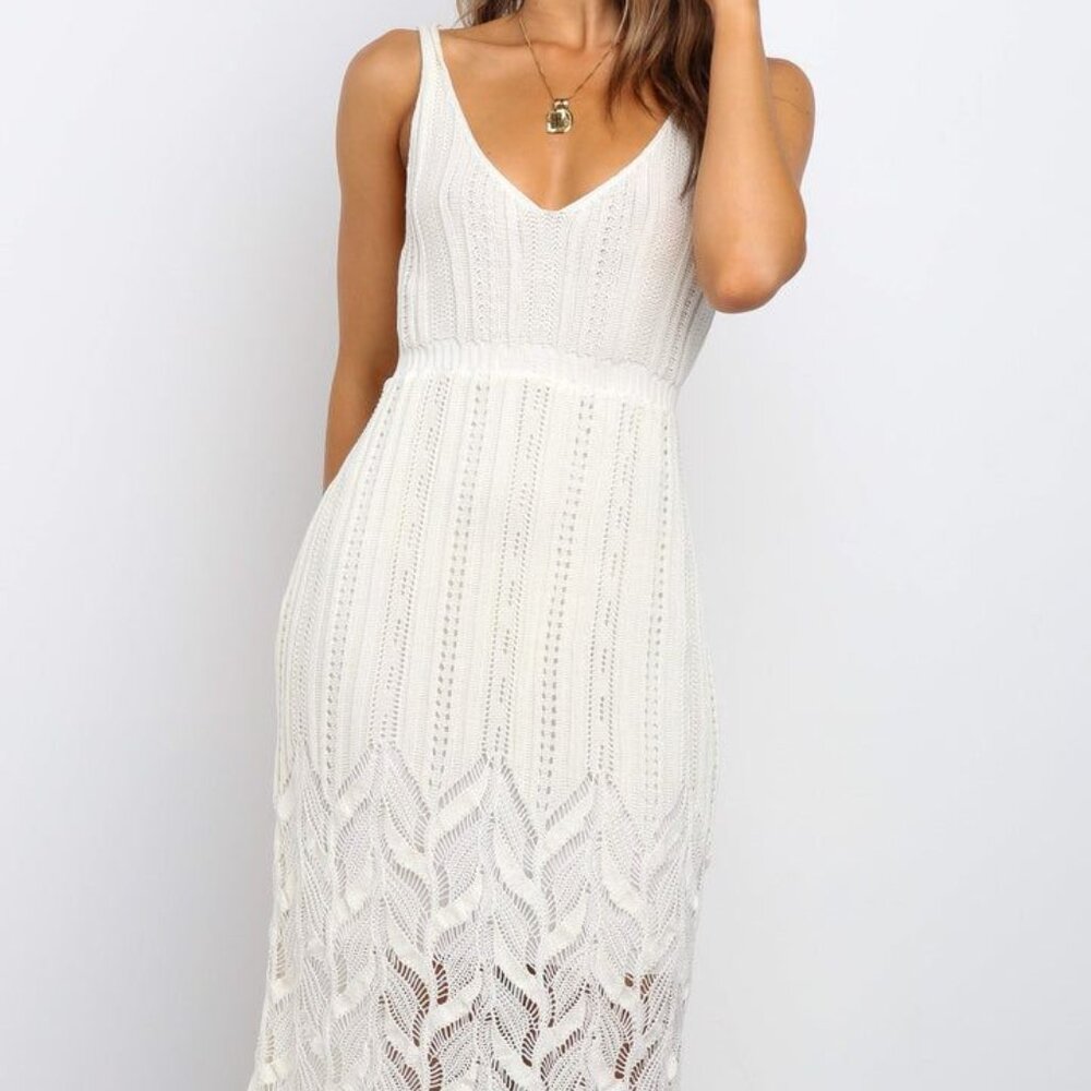 NEW PETROVA DRESS - Cream Medium Crochet